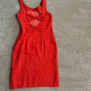 Night Way Red Double Bows in the Back Lined Dress 👗 Size 6